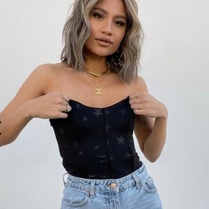 Stitch + feather star corset bodysuit